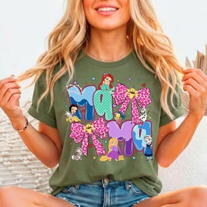 Disney Princess Mama Shirt, Princess Ariel Elsa Snow White Mama T-Shirt, Disney Mother's Day Tees, Disneyland Mom Trip Tee, Disney Mom Shirt