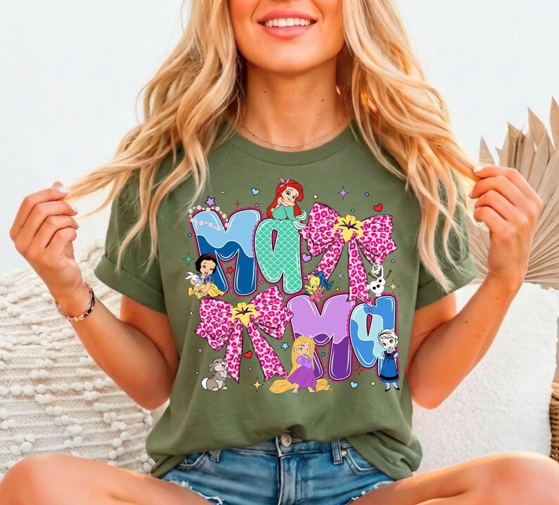 Disney Princess Mama Shirt, Princess Ariel Elsa Snow White Mama T-Shirt, Disney Mother's Day Tees, Disneyland Mom Trip Tee, Disney Mom Shirt