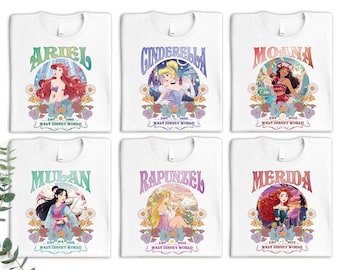 Disney All Princess Floral Shirt, Retro Epcot Princess Shirt, Disneyworld Girls Trip Matching T Shirt, Disneyland Girls Weekend T-Shirt
