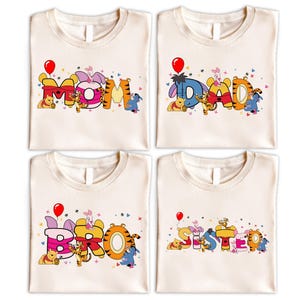 Disney Winnie The Pooh Family Matching Shirt, Disneyland Piglet Tigger Eeyore  Shirt, Disney Family Vacation Shirt, Disney Trip 2025 Shirt