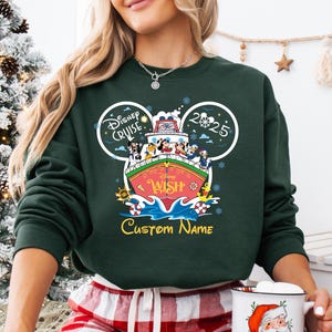 Custom Disney Wish Cruise Christmas Sweat, Mickey and Friends Xmas Tee, Very Merry Xmas Cruise T-Shirt, Disney Wish Fantasy Magic Wonder Tee