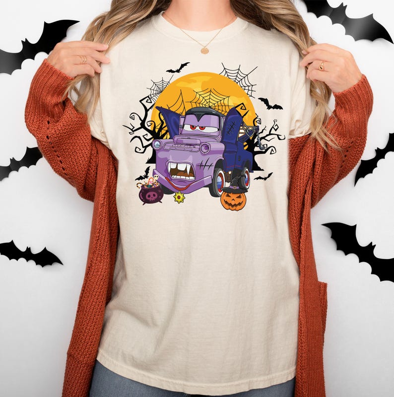 Tow Mater Halloween Shirt, Disney Cars Horror T-Shirt, Disney Spooky Season Shirt, Trunk or Treat Cars Sweat, Halloween Party 2025 Tee