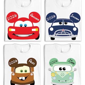 Disney Cars Matching Shirt, Disneyland Custom Family Trip 2026 Shirt, Lightening McQueen Tow Mater Shirt, Cars Pixar Shirt, Mickey Ears Tee