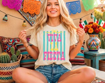 Viva La Fiesta Shirt, Coquette Bow Cinco de Mayo T-Shirt, Mexican Fiesta Tees, Mexican Party Shirt, Mexican Girl Tees, Let's Fiesta Shirt