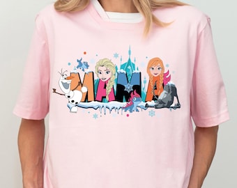 Princess Elsa Anna Mama Shirt, Disney Frozen Mommy Shirt, Custom Princess Mom Shirt, Mothers Day Shirt, Disneyland Family Trip T-Shirt