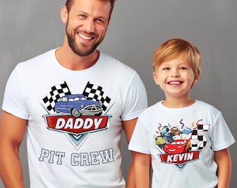 Custom Pit Crew Shirt, Cars Lightening McQueen Birthday Boy Shirt, Disney Cars Birthday Family T-shirt, Race Car Birthday Party T-Shirt