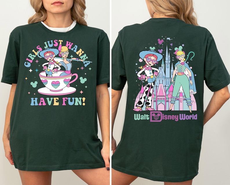 Toy Story Jessie Bo Peep Summer Shirt, Disney Girls Just Wanna Have Sun T-shirt, Toy Story Besties T Shirt, Wdw Girls Summer Trip Tee