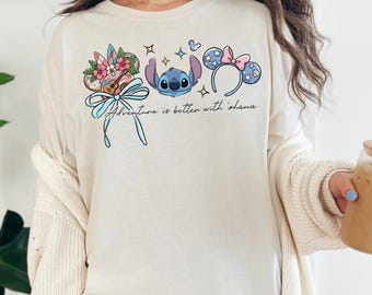L'avventura di Stitch è migliore con la maglietta Ohana, la maglietta con le orecchie di Topolino e Minnie, la maglietta Disney Stitch, le magliette Ohana Means Family, la maglietta di Lilo e Stitch