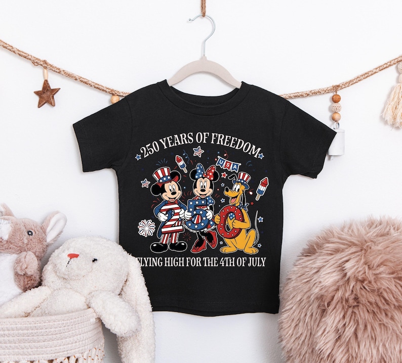 Disney 250 Years Of America Shirt, Mickey And Friends USA 250th Anniversary T-Shirt, Mickey Minnie Pluto US Sweater, WDW Patriotic Trip Tee