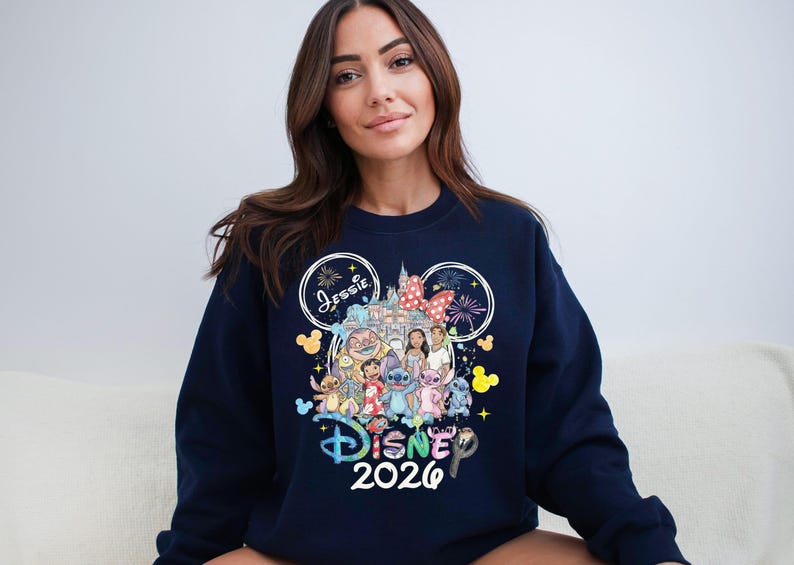 Custom Name Stitch Shirt, Stitch and Friends T-Shirt, Lilo and Stitch Tee, Disney Trip Family Matching Sweatshirt, Magic Kingdom Tee