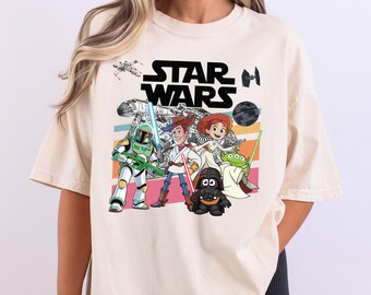 Star Wars Toy Story Characters Shirt, Disney Pixar Toy Story Land T-Shirt, Disney Star Wars Fan Tee, Disney Woody Jessie Buzz Lightyear Tee
