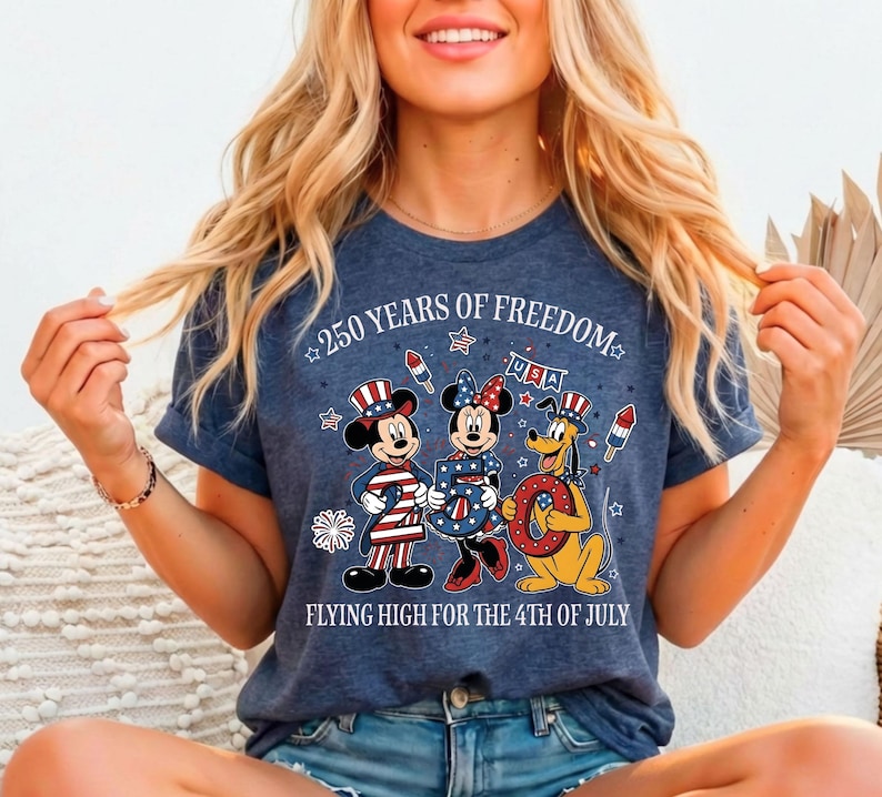 Disney 250 Years Of America Shirt, Mickey And Friends USA 250th Anniversary T-Shirt, Mickey Minnie Pluto US Sweater, WDW Patriotic Trip Tee