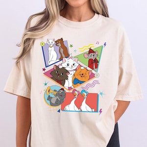 Retro 90s Aristocats Characters Shirt, Disney Cat Lover Shirt, Cute Marie Duchess Shirt, Magic Kingdom T-Shirt, Disney Girls Trip Shirt