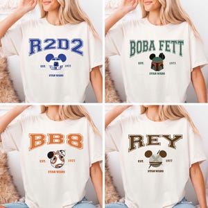Disney Star Wars Shirt, Galaxy&#39;s Edge Shirt, Darth Vader Princess Leia Chewbacca Mandalorian Luke Skywalker Han Solo Boba Fett Shirt