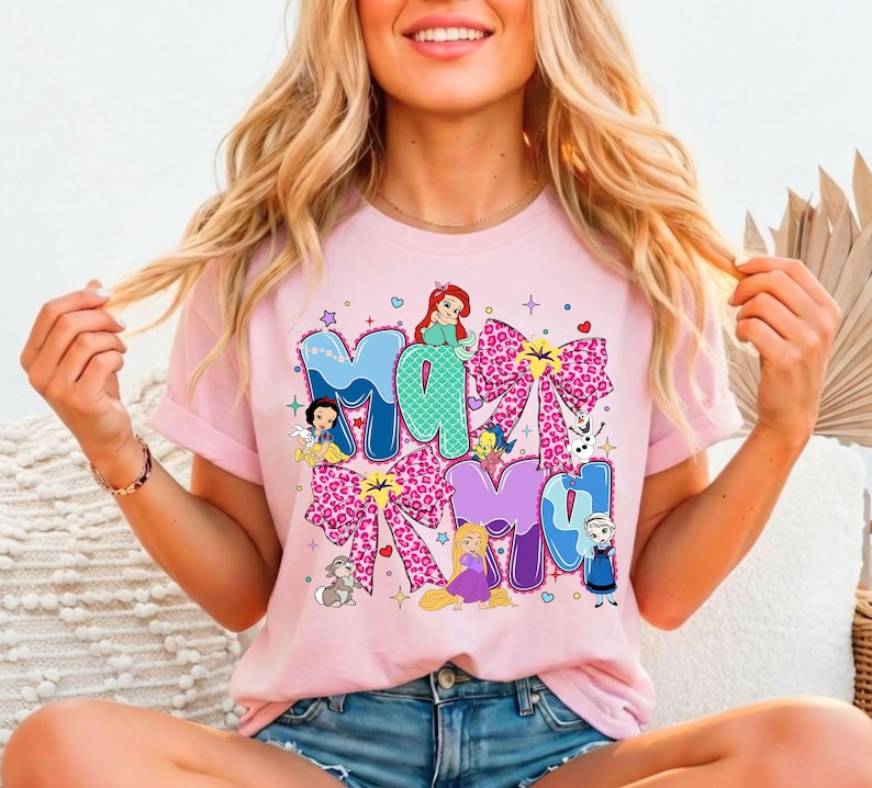 Disney Princess Mama Shirt, Princess Ariel Elsa Snow White Mama T-Shirt, Disney Mother's Day Tees, Disneyland Mom Trip Tee, Disney Mom Shirt