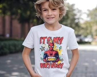 Spiderman Birthday T-shirt, It's My Birthday Shirt, Avengers Birthday Shirt, Disney Superhero Birthday Boy Shirt, Spider Birthday Party Tee
