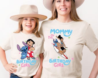 Disney Stitch And Lilo Birthday Girl Shirt, Disney Family Matching Birthday Shirts, Disneyland Birthday Shirt, Stitch And Lilo Party Shirt