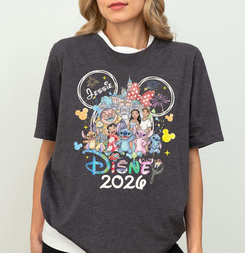 Custom Name Stitch Shirt, Stitch and Friends T-Shirt, Lilo and Stitch Tee, Disney Trip Family Matching Sweatshirt, Magic Kingdom Tee