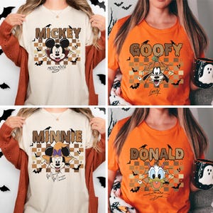Checkered Mickey And Friends Halloween Shirt, Disney Spooky Season Tee, Mickey Not So Scary Shirt, Trick Or Treat Shirt, Halloween Trip Tee