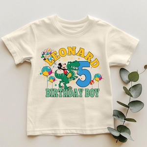 Disney Mickey & Dinosaur Birthday Boy Shirt, Custom Disney Birthday Party Shirt, Disneyland Birthday Shirt, Disney Birthday Vacation Shirt