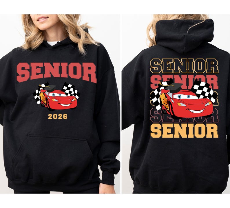 Pixar Cars Senior 2026 Shirt, Lightening McQueen Tow Mater T-Shirt, Disney Graduation 2026 Tee, Disneyland Class Of 2026 Graduation Trip Tee