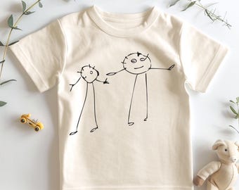 Custom Kids Drawing Shirt, Kids Art Shirt, Custom Shirt for Mom and Dad, Grandparents Personalized Shirt, Actual Drawing Shirt