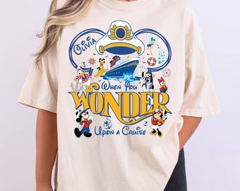 Camiseta Disney Wonder Cruise, camiseta Mickey y sus amigos Capitán 2026, suéter Disney Family Cruise Line, camiseta When You Wonder Upon a Cruise