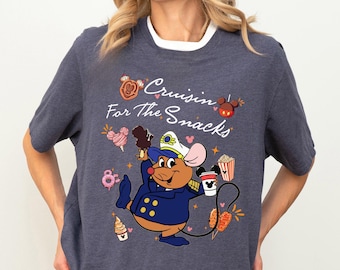 Camiseta "Cruisin For The Snacks", Camiseta da Disney Gus Gus Cruise Line, Camiseta combinando para férias em cruzeiro, Camiseta para viagem em família à Disney World, Camiseta "Magical Snacks"