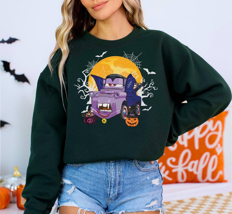 Tow Mater Halloween Shirt, Disney Cars Horror T-Shirt, Disney Spooky Season Shirt, Trunk or Treat Cars Sweat, Halloween Party 2025 Tee