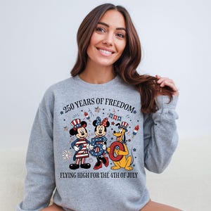 Disney 250 Years Of America Shirt, Mickey And Friends USA 250th Anniversary T-Shirt, Mickey Minnie Pluto US Sweater, WDW Patriotic Trip Tee
