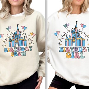 Disney Castle Birthday Crew Sweatshirt, Disney Birthday Party Hoodie, Disneyland Birthday Sweat, Magical Castle Birthday Vacation Sweat