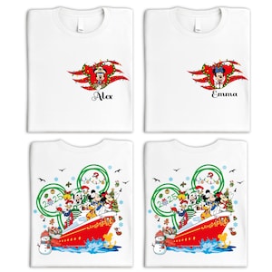 Camiseta navideña personalizada para cruceros de Disney, camiseta navideña a juego de Mickey y sus amigos, camiseta de Disneyland Very Merrytime Cruises 2025