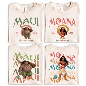 Disney Princess Moana Characters Shirt, Disneyland Family Vacation Shirt, Hei Hei Pua Maui Tala Tamatoa Shirt, Disney Trip Matching Shirt