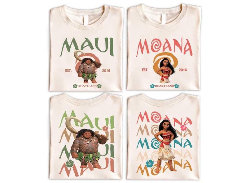 Disney Princess Moana Characters Shirt, Disneyland Family Vacation Shirt, Hei Hei Pua Maui Tala Tamatoa Shirt, Disney Trip Matching Shirt