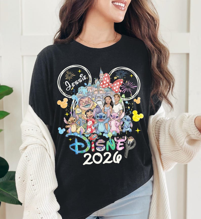 Custom Name Stitch Shirt, Stitch and Friends T-Shirt, Lilo and Stitch Tee, Disney Trip Family Matching Sweatshirt, Magic Kingdom Tee