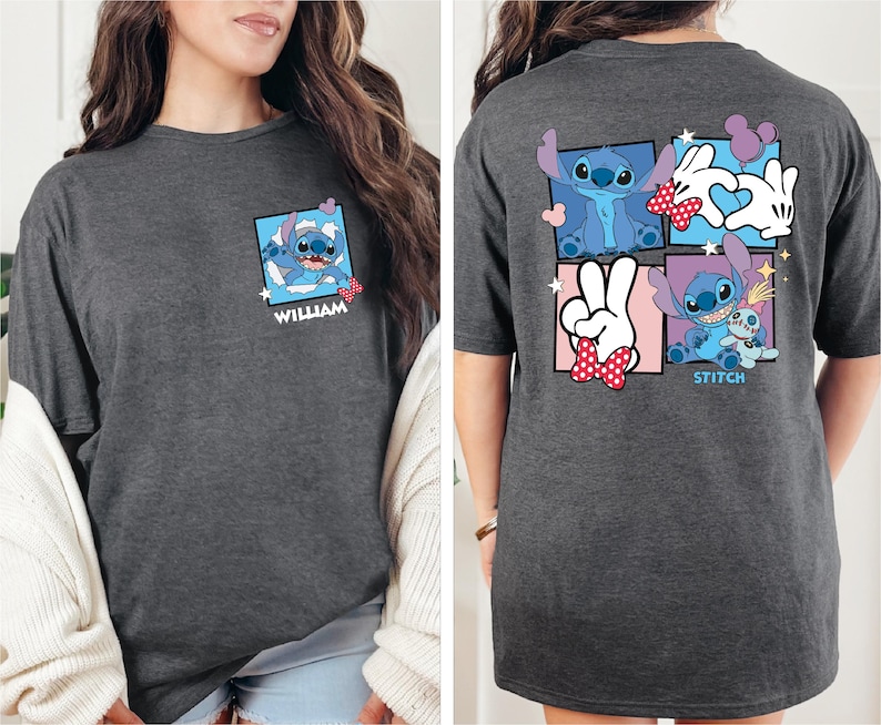 Retro Stitch Portrait Shirt, Custom Name Stitch T-Shirt, Disney Lilo And Stitch Tee, Stitch Aloha Sweater, Stitch Lover Sweatshirt