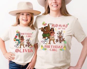 Aangepaste prinses Moana verjaardag meisje shirt, Disney Moana familie bijpassende shirts, Disneyland verjaardag vakantie T-shirt, Moana verjaardag shirt