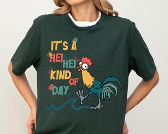 Koszulka z napisem „To dzień Hei Hei”, bluza z kapturem Disney Hei Hei, bluza z nadrukiem kurczaka Moana, koszulka z nadrukiem koguta Disney Moana, koszulka rodzinna pasująca do wycieczki do Disneylandu