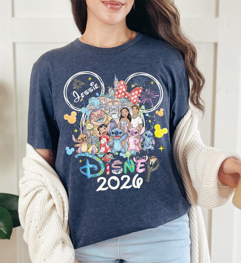 Custom Name Stitch Shirt, Stitch and Friends T-Shirt, Lilo and Stitch Tee, Disney Trip Family Matching Sweatshirt, Magic Kingdom Tee
