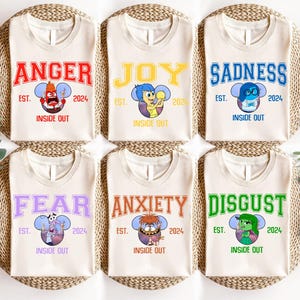 Inside Out 2 Matching Shirt, Disney Pixar Squad Shirt, Joy Sadness Anxiety Fear Bing Disgust, Disneyland Emotion Shirt, Disney Feelings Tee