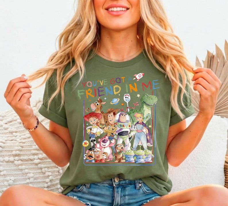Retro Disney Toy Story You've Got A Friend In Me Shirt, Woddy Jessie Buzz Kids Shirt, Toy Story Characters T-Shirt, Disneyland Trip Tees