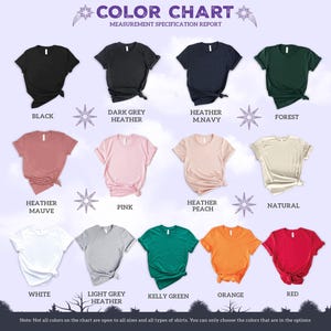 the color chart for a women's t - shirt