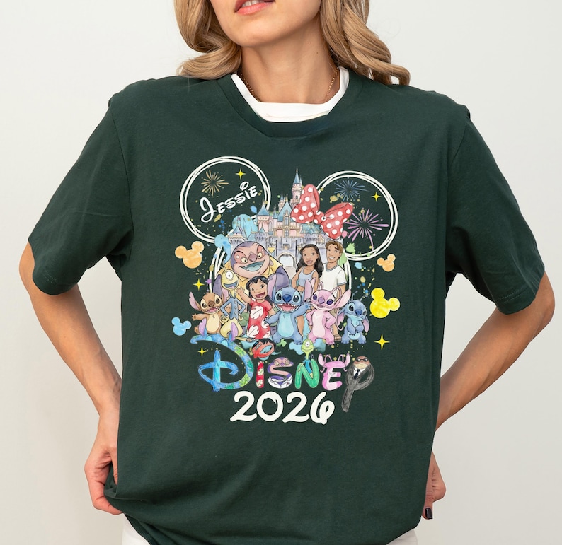 Custom Name Stitch Shirt, Stitch and Friends T-Shirt, Lilo and Stitch Tee, Disney Trip Family Matching Sweatshirt, Magic Kingdom Tee
