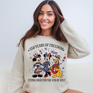 Disney 250 Years Of America Shirt, Mickey And Friends USA 250th Anniversary T-Shirt, Mickey Minnie Pluto US Sweater, WDW Patriotic Trip Tee
