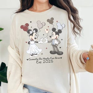 Disney Custom Wedding Shirt, Mickey & Minnie Celebrating Our Happily Ever After Shirt, Disney Mr. Mrs. Shirt, Disney Wedding Vacation Shirt