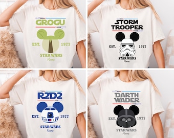 Disney Star Wars Shirt, Galaxy's Edge Shirt, Darth Vader Prinzessin Leia Chewbacca Mandalorian Luke Skywalker Han Solo Boba Fett Tee