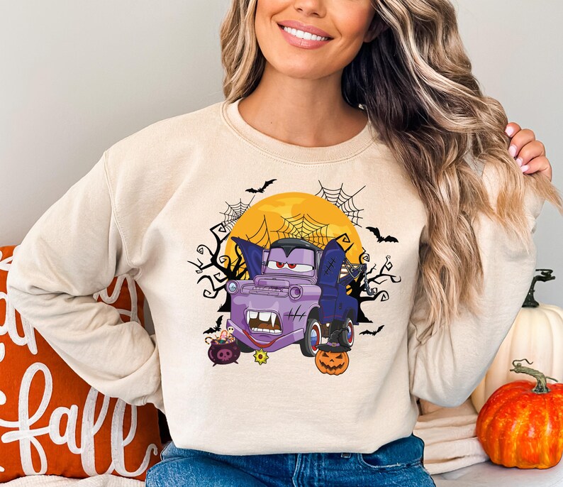 Tow Mater Halloween Shirt, Disney Cars Horror T-Shirt, Disney Spooky Season Shirt, Trunk or Treat Cars Sweat, Halloween Party 2025 Tee