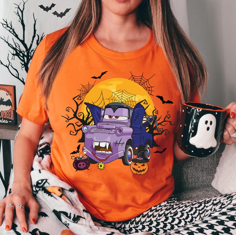 Tow Mater Halloween Shirt, Disney Cars Horror T-Shirt, Disney Spooky Season Shirt, Trunk or Treat Cars Sweat, Halloween Party 2025 Tee