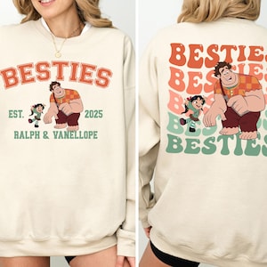 Disney Ralph & Vanellopee Besties Hoodie, Custom Disney Wreck-It Ralph Best Friends Sweatshirt, Disneyland 2025 Family Trip Matching Sweat