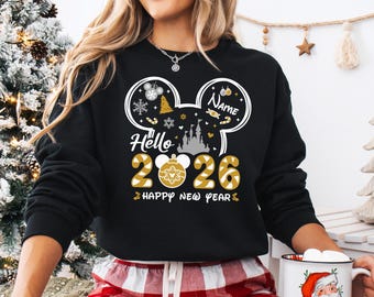 Disney Happy New Year 2026 Shirt, Mickey Family New Year Matching Holiday Shirts, Custom New Year Crew Shirt, Magic Kingdom Squad Shirts